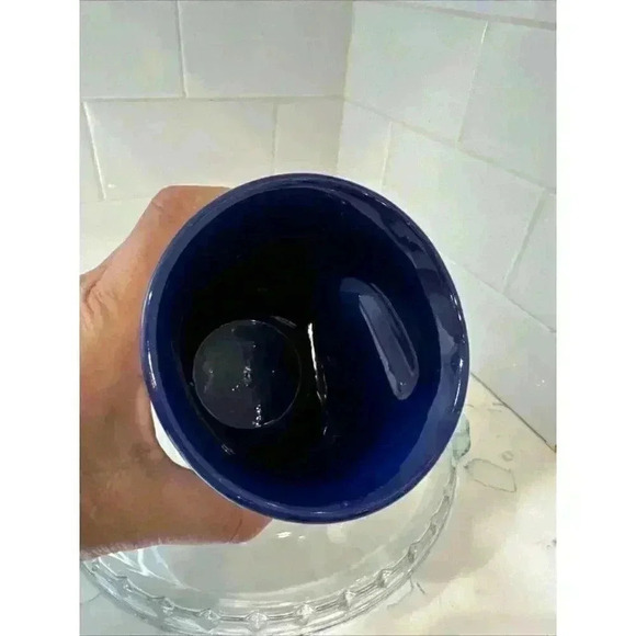 Neher Art Pottery Mug Right Hand Warmer Cup Blue Beige 2022 Signed - Picture 8 of 9